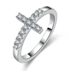 M-JAJA Moissanite Ring Original 925 Sterling Silver 3mm D Color VVS1 Cross Wedding Bands for Women Couple Promise Rings Jewelry 1