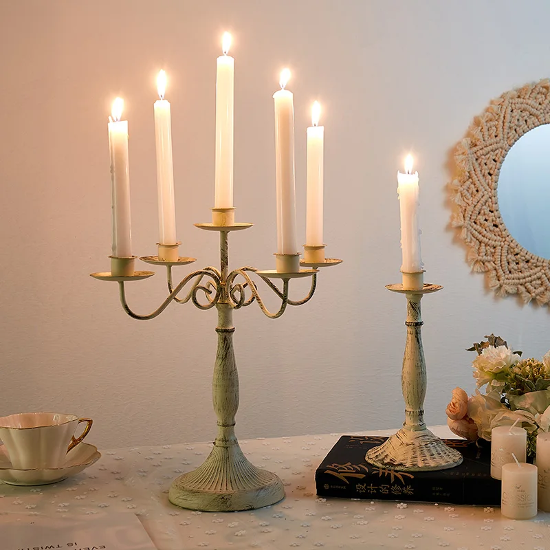 

Candle Stand Candle Holder Table Wall Sconce Classics Candle Holder Metal Vintage Chandelier Bougeoir Living Room Decoration
