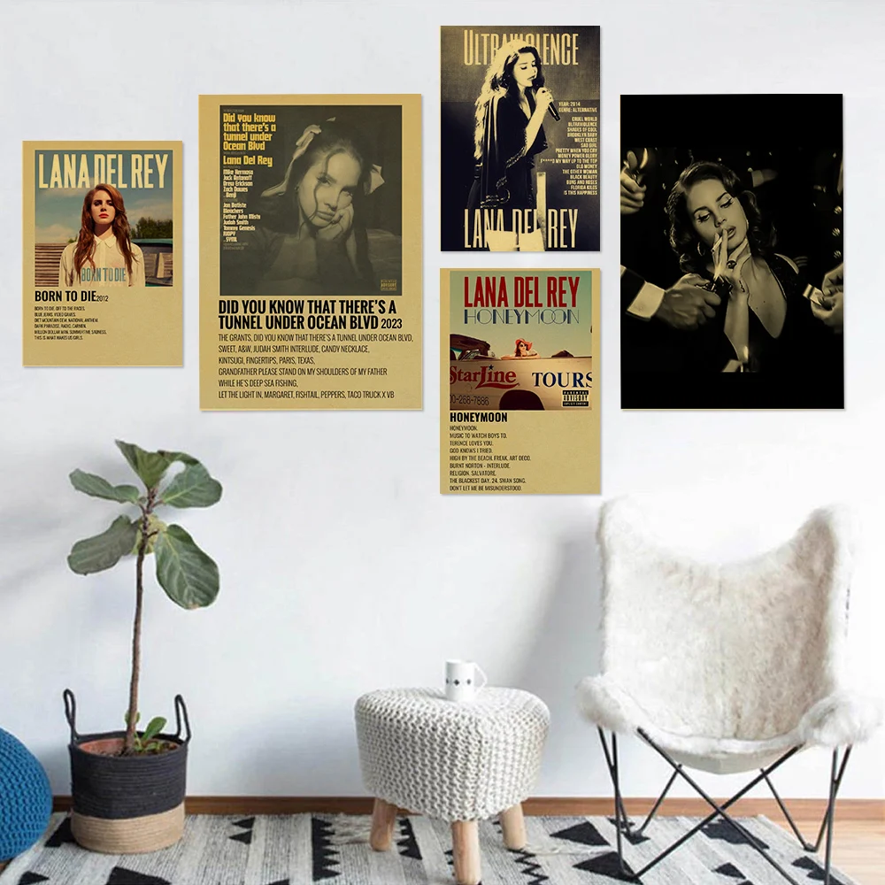 Lana Del Rey  Poster Aesthetic Music AlbumRapper Canvas Painting Room Wall Decor Posters Wall Decoration Painting