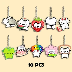 Whimsical Kitty Keychain - Cute Novelty Gift (10 pcs set A)