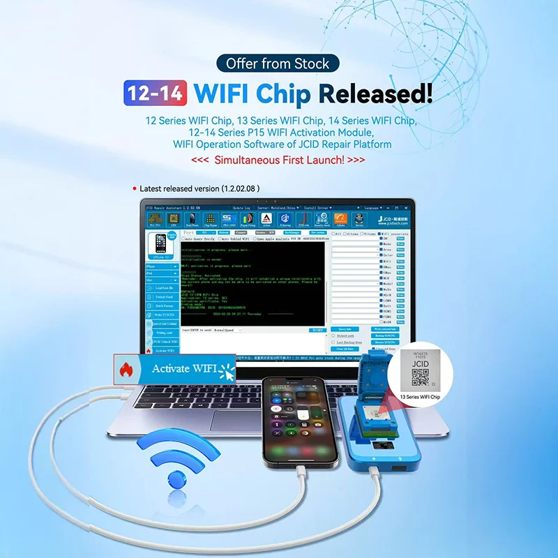 JCID JC WIFI 칩 수리 활성화 모듈 프로그래머 IP 12 13 14 15 16 시리즈 ipad WiFi 및 WiFi 수리 모듈 분리
