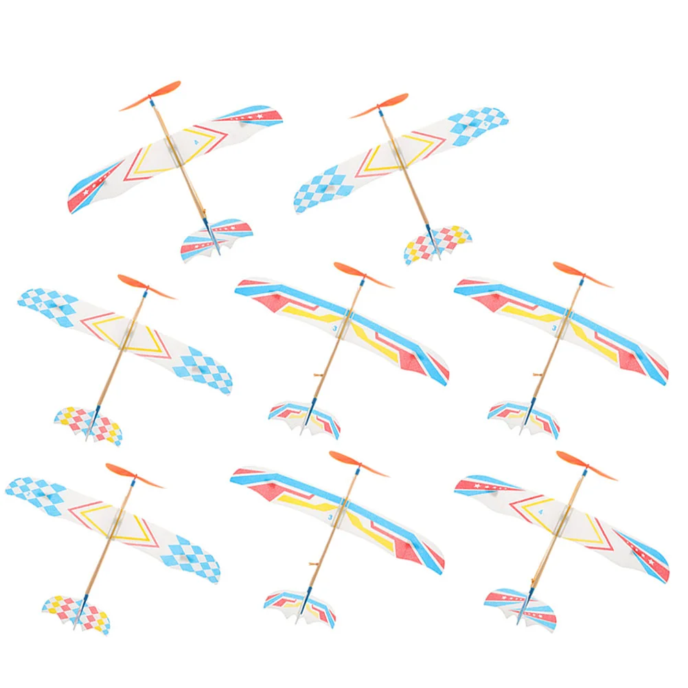 

8 Pcs Rubber Band Plane Powered Airplane Outdoor Flying Toy Toys Bands Kids Glider Model Aircraft Simple