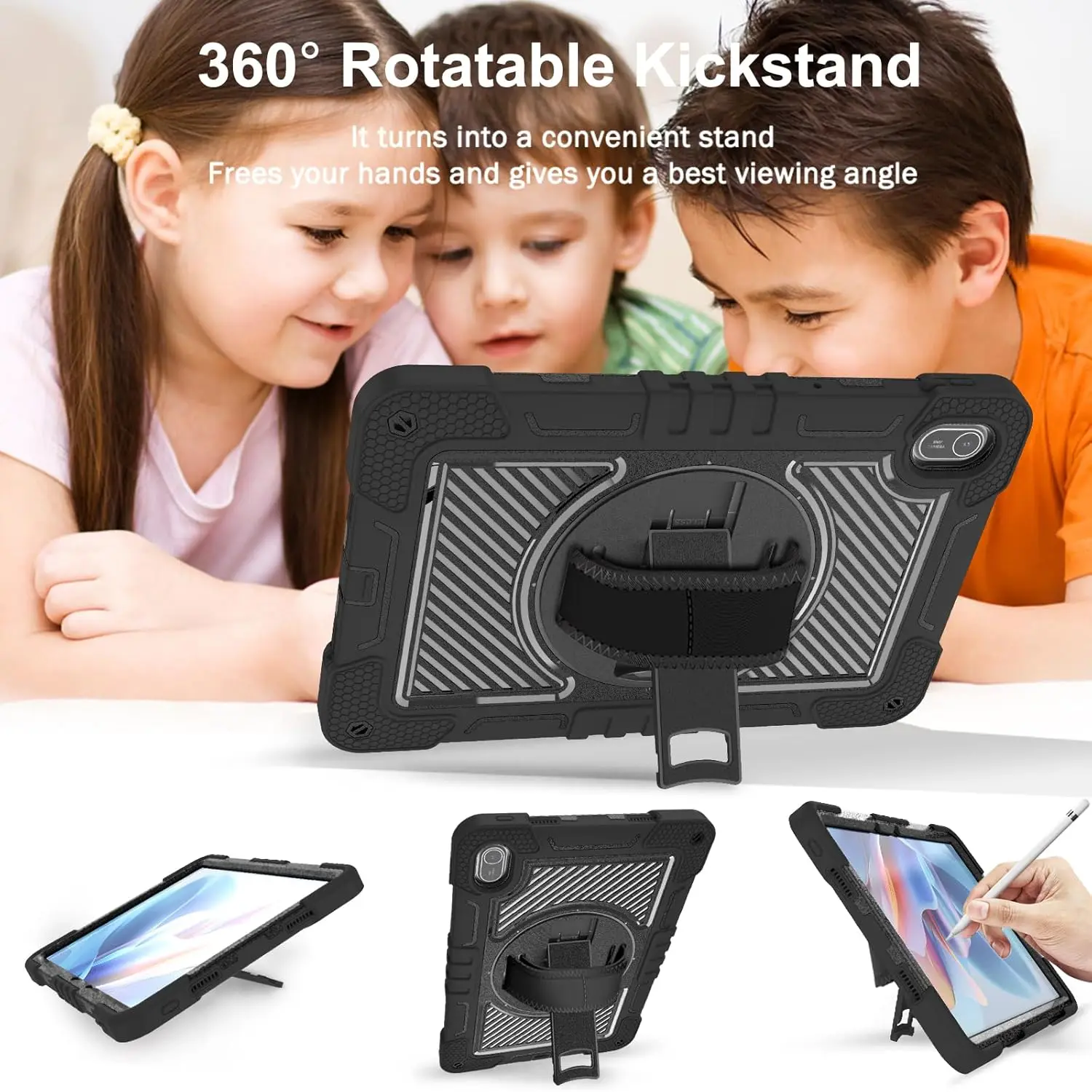 Children's Shockproof Tablet Case with Kickstand & Shoulder Strap, Compatible with 2024 and 10.4-inch Models