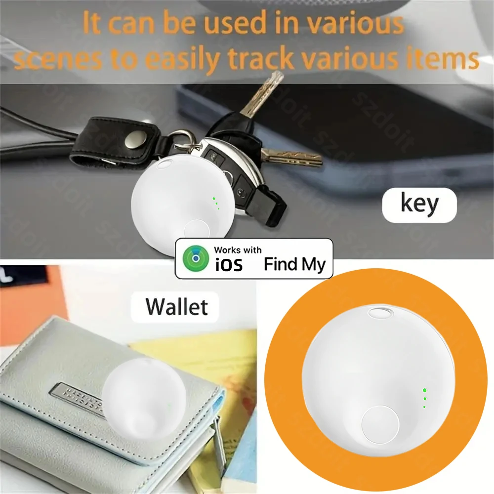 Long Distance Smart Tag GPS Tracker for Air Tag Key Finder Pet Wallet Bike Anti-lost Alarm Mini Locator Works with Find My iOS 5
