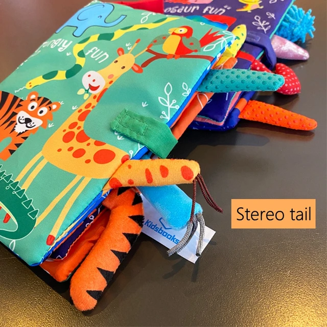 0-36M Baby Early Learning Toy Tail Cloth Book Parent-child Interactive Sound Paper Puzzle Baby Book Soft Cloth Books  Rattle 2
