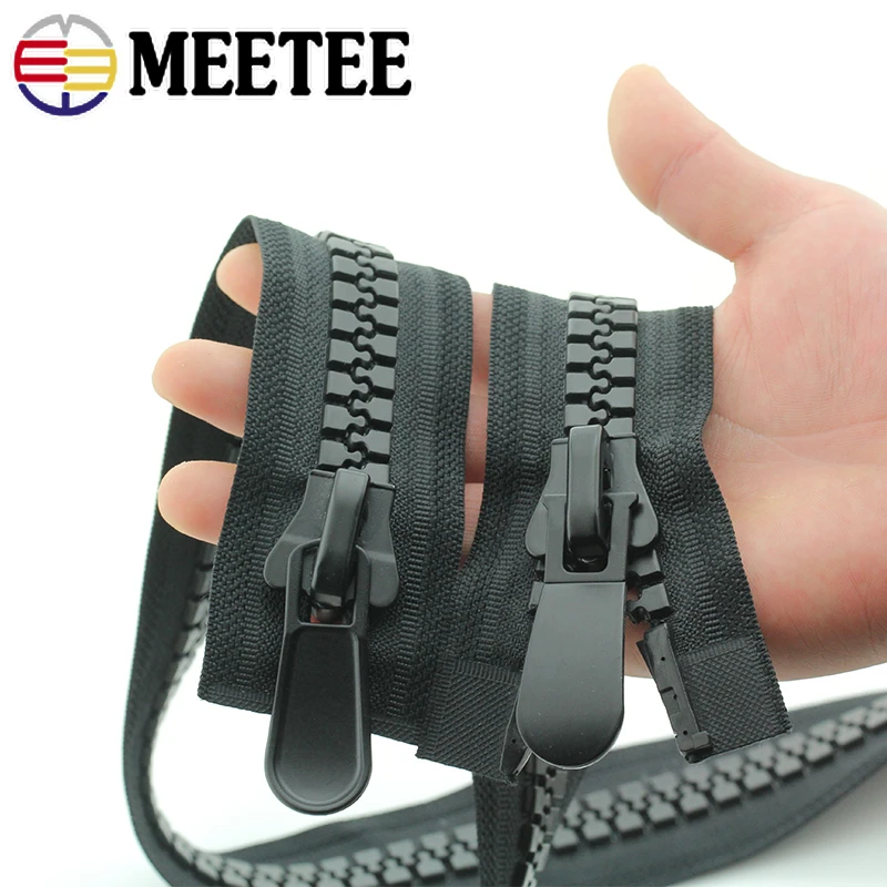 Meetee 20 Extra Large Resin Zipper Double & Single Slider Openend Zippers For Sewing Down