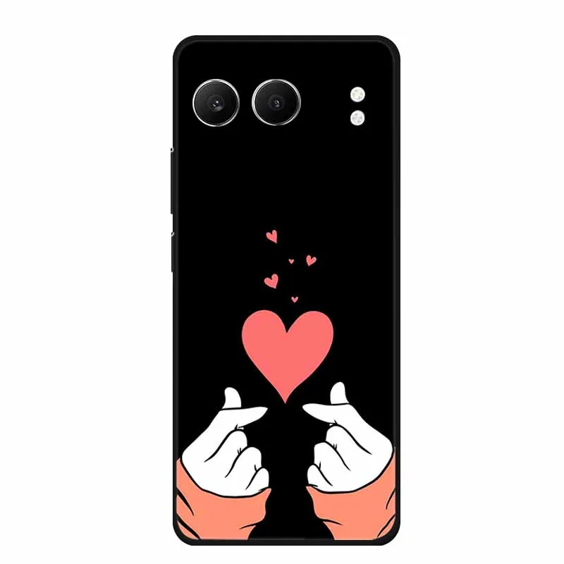 Cute Cartoon Cat Black Silicone Soft Back Cover Case