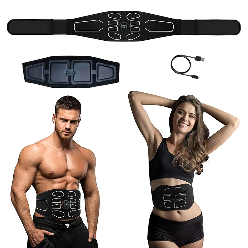 New Muscle Stimulation Belt Electric Abs Stimulator Trainer EMS Abdominal  Toning Belts Body Slimming Massage Fitness Massager