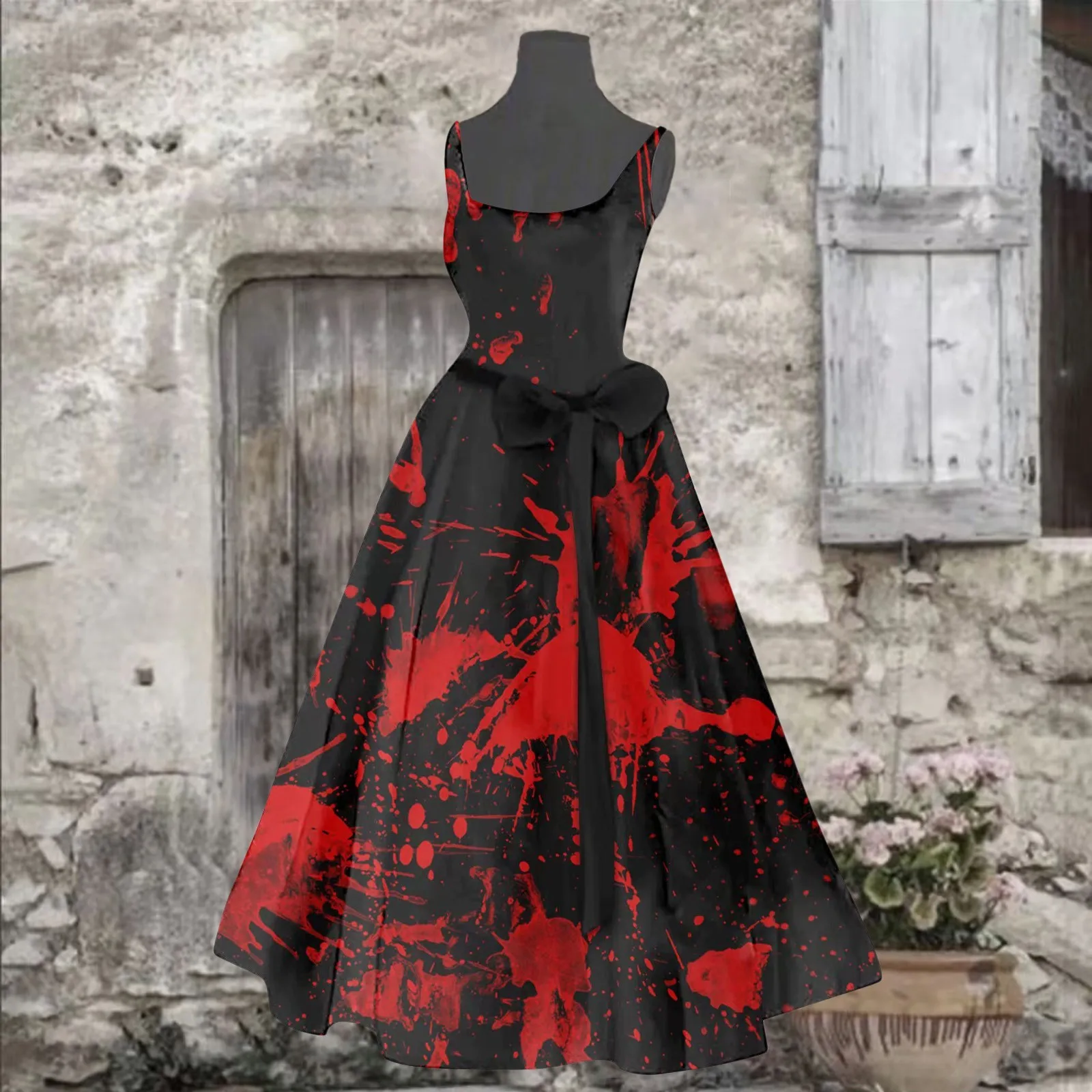

Летнее платье-комбинация, костюм для Хэллоуина в темном стиле для женщин, Кровавые Цветочные кружевные платья подружки невесты, короткие платья для выпускного вечера