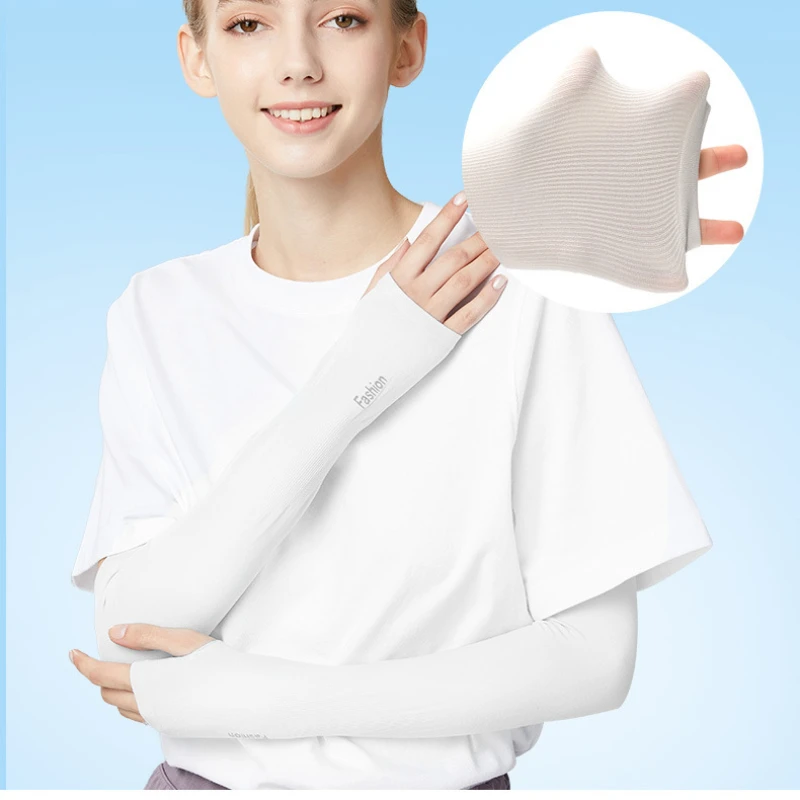 Cycling Arm Sleeves Ice Fabric Anti-UV Sunscreen Running Cycling Sleeve Outdoor Sport Arm Warmers Men Women sun protection arm sleeves arm sleeves cooling arm sleeves