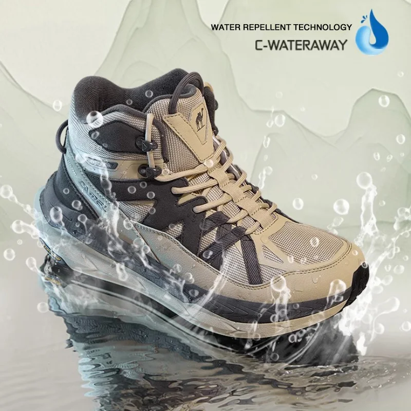 GOLDEN CAMEL 스포츠 신발 남성 여성 하이킹 부츠 미끄럼 방지 내마모성 방수 높이 증가 등산 트레킹 신발