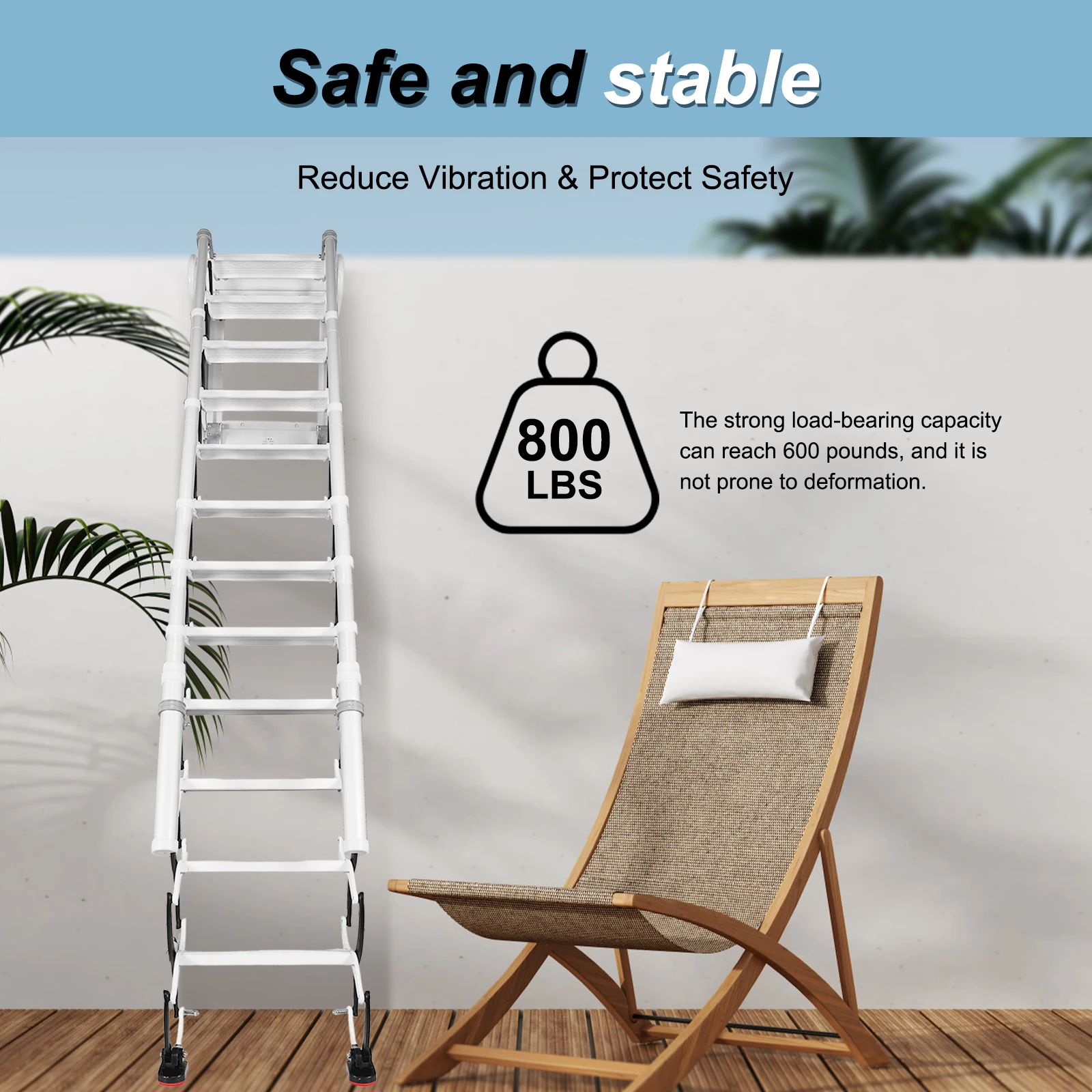 Metal Wall Mounted Folding Stairs Telescopic Attic Ladder