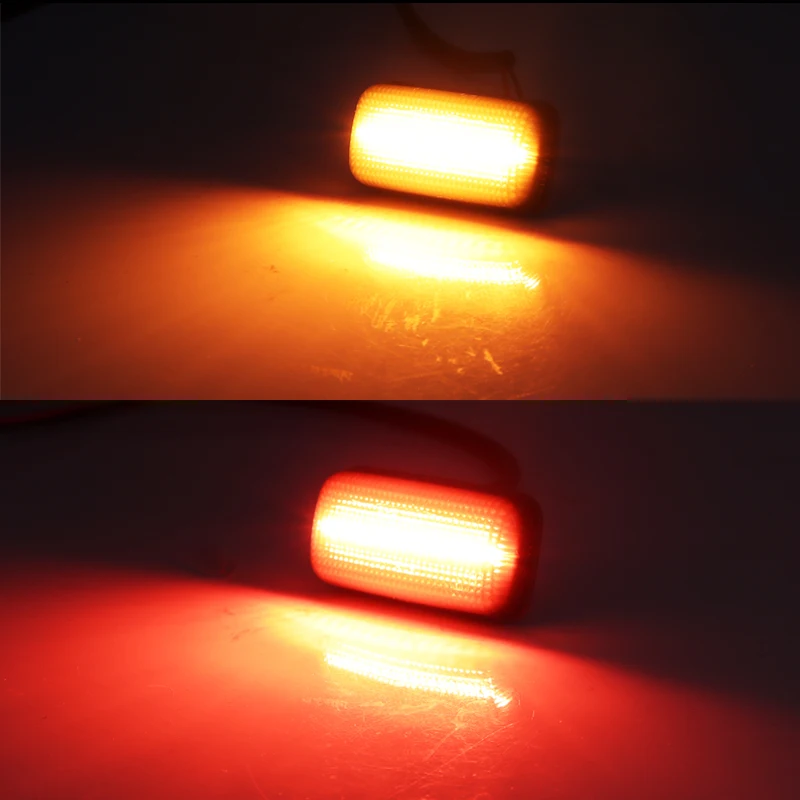 IJDMTOY Smoked LED Side Marker Lights For Chevy Silverado & GMC Sierra 2500/3500 HD Dually Trucks – Amber/Red, 4-Piece Kit