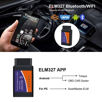 ELM327 V2.1 Obd2 الماسح الضوئي BT/Wifi ELM 327 Obd أداة تشخيص السيارة لنظام أندرويد /IOS PK Vgate Icar2 قارئ الرمز - Image 2