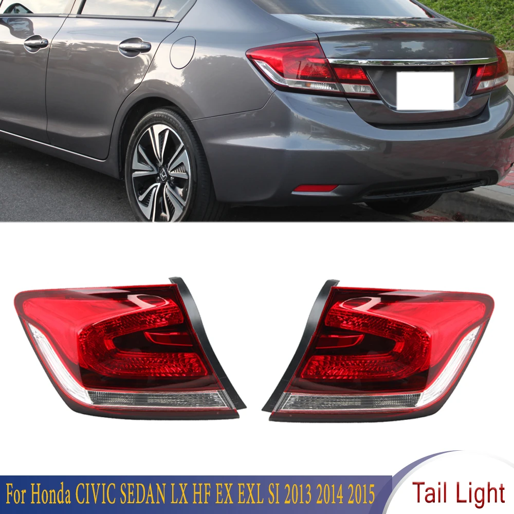 Tail Light Outside Rear Bumper Fog Lamp For Honda CIVIC SEDAN LX HF EX