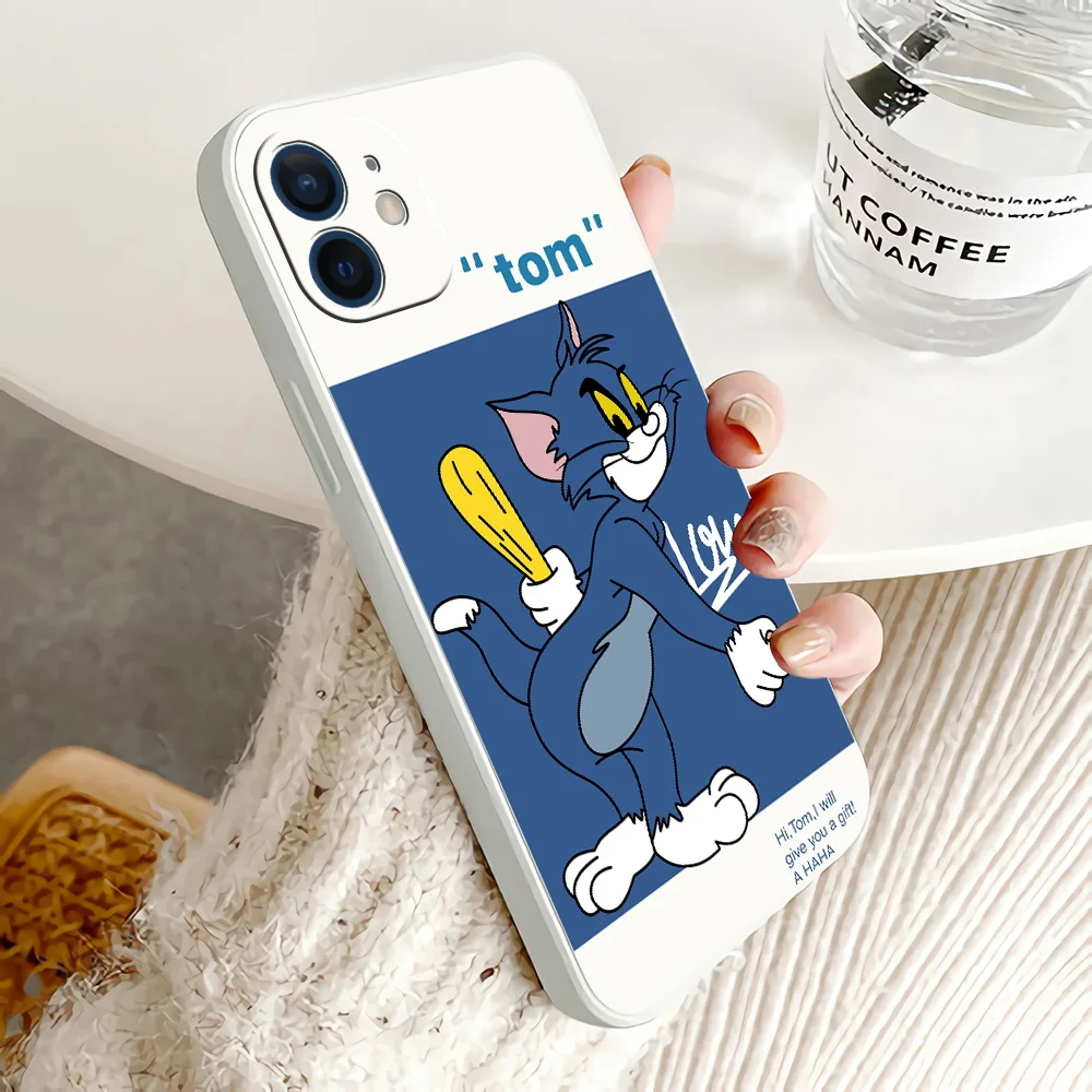 Cartoon Cute Cat Mouse Cases For iPhone 13 12 Pro Max Mini 11 Pro Max X XR XS MAX SE 2020 8 7 6 6S Plus 5 Silicone Phone Cover