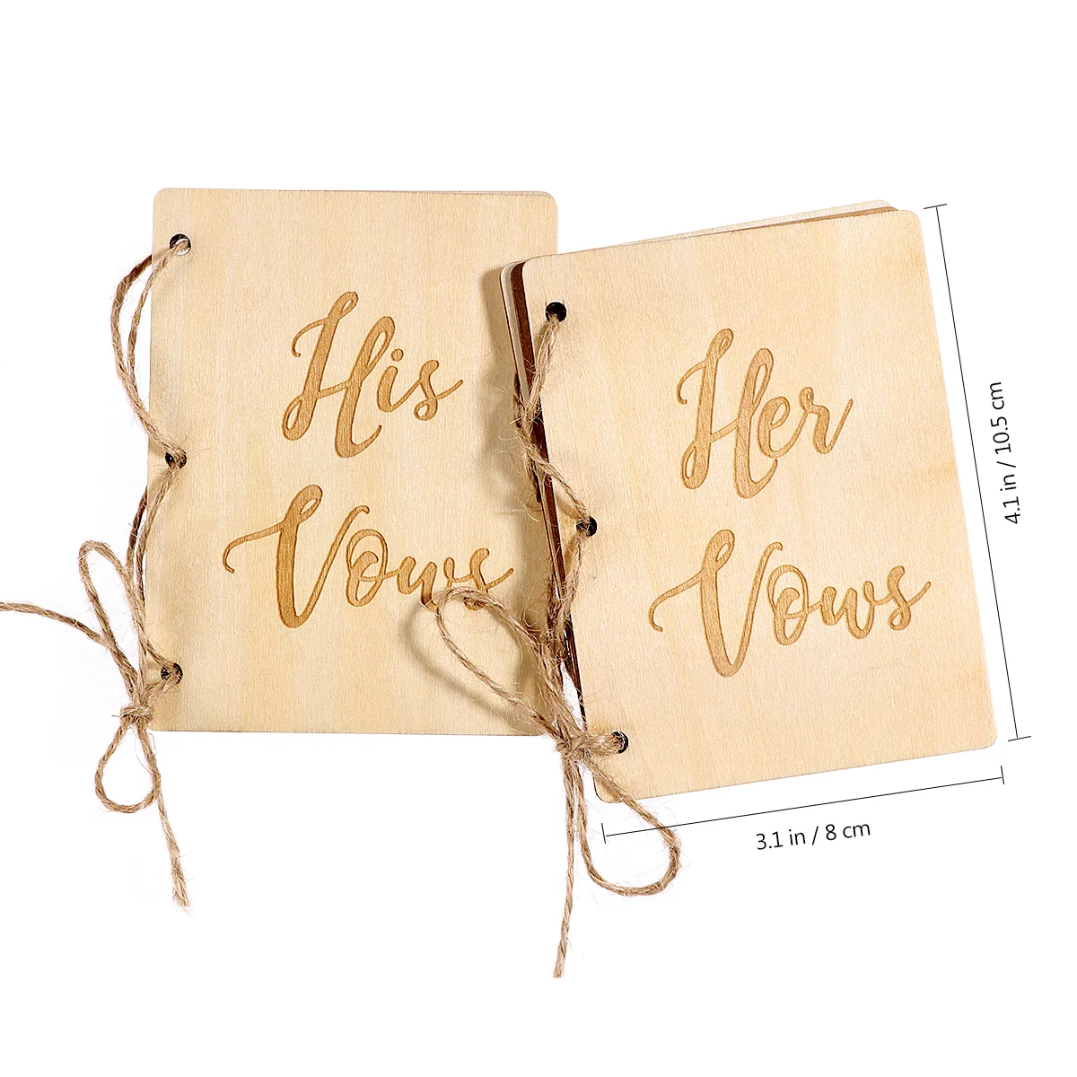 2Pcs Wedding Vow Books Paper Booklet Wooden Cover His Her Vows Notebook Guest Books Signature Keepsake Event Supplies
