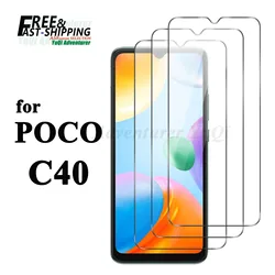 High - Quality Tempered Glass Screen Protector, 9H Hardness, HD Clear, Case Friendly for 4 PCS (For POCO C40)