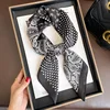 Retro Polka Dot Montage Silk Square Scarf Women Soft Satin Hairband Neckerchief Hijab Lady Headband Foulard Bag Ribbons Kerchief 5