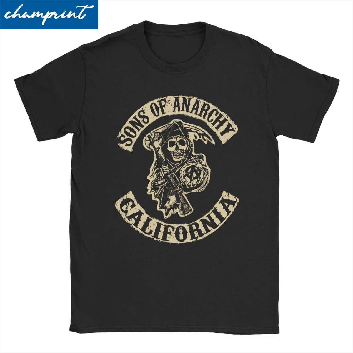 F&F Cotton Rich California West Coast Slogan Cropped T-Shirt in Brown - Groceries