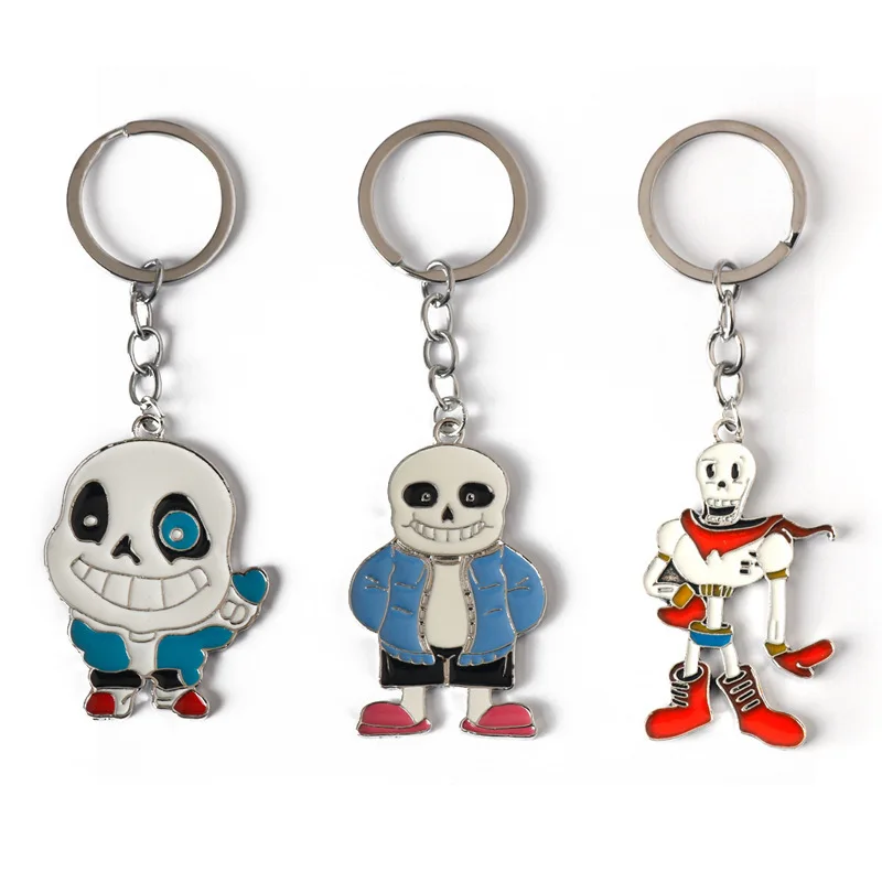 Undertale Sans Papyrus Portachiavi In Metallo Accessori Cosplay Gioco Portachiavi Ciondolo Cartoon Badge Regali Di Natale