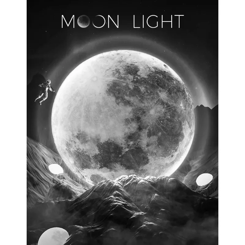 Moon Wall Lamp Aisle Corridor Mural Art Design Foyer Hallway Gallery Background Decoration Kid Bedroom Bedside Led Celing Light 4