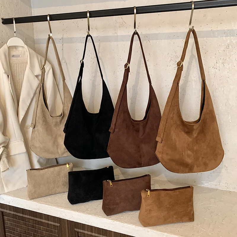 Women's High Capacity Pu Leather Shoulder Bag Winter New Fashion Retro Hobo Bag Luxury Brand Designer Handbags