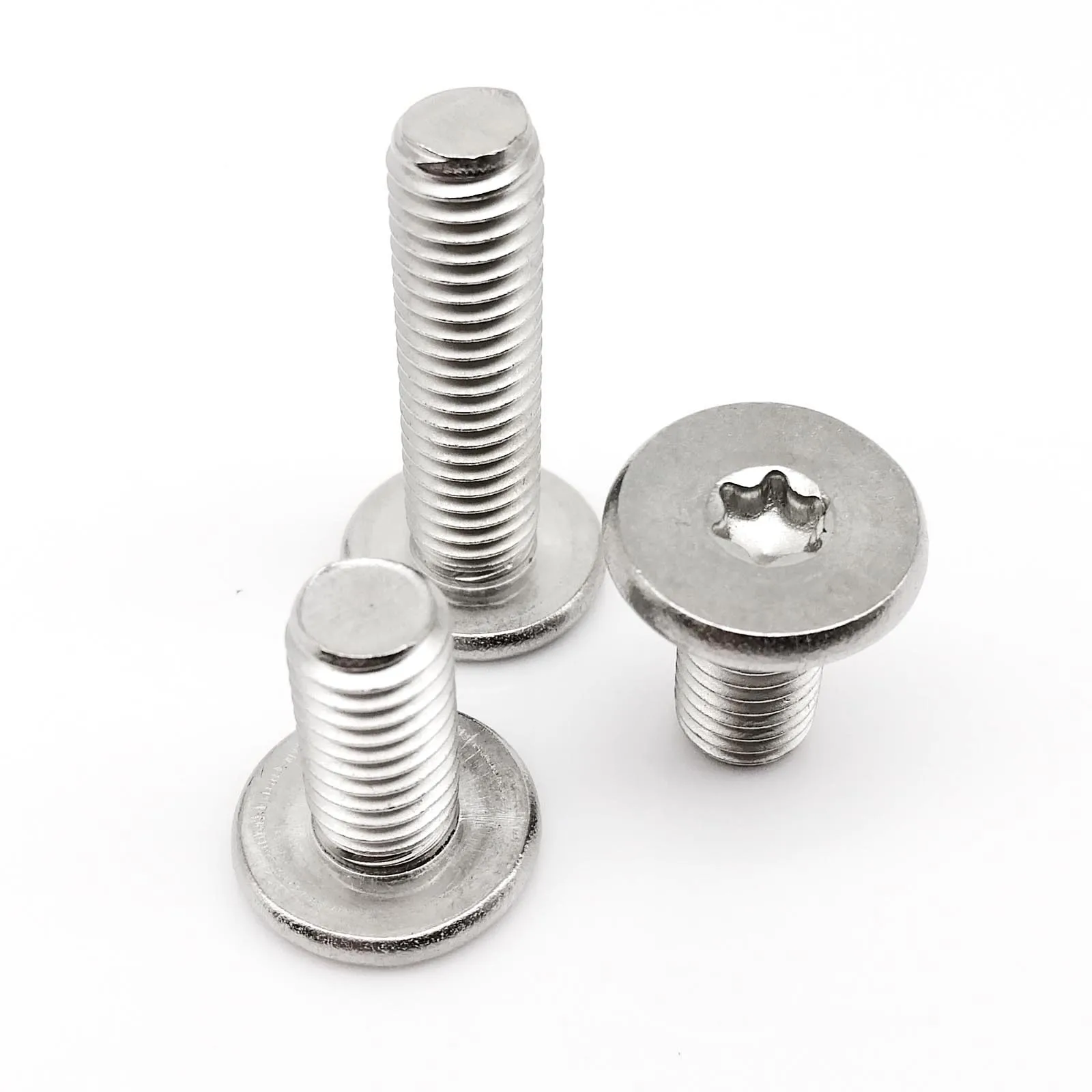 Stainless Steel Screws CM M1.6 M2 M2.5 M3 M4 M5 M6 M8 L=3-50mm 304 A2 Stainless Steel Torx Six Lobe Ultra Thin Low Ultrathin Flat Wafer Head Screw Bolt