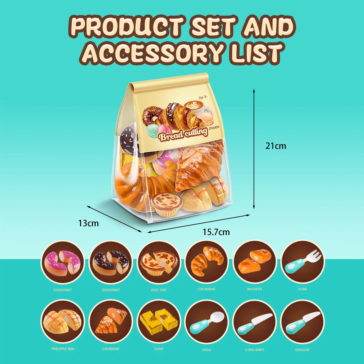 Children's Play Afternoon Tea Kitchen Toy Simulation Bread cutting toys Pastry Girl Tea Break Multi Color Set for Children Gifts