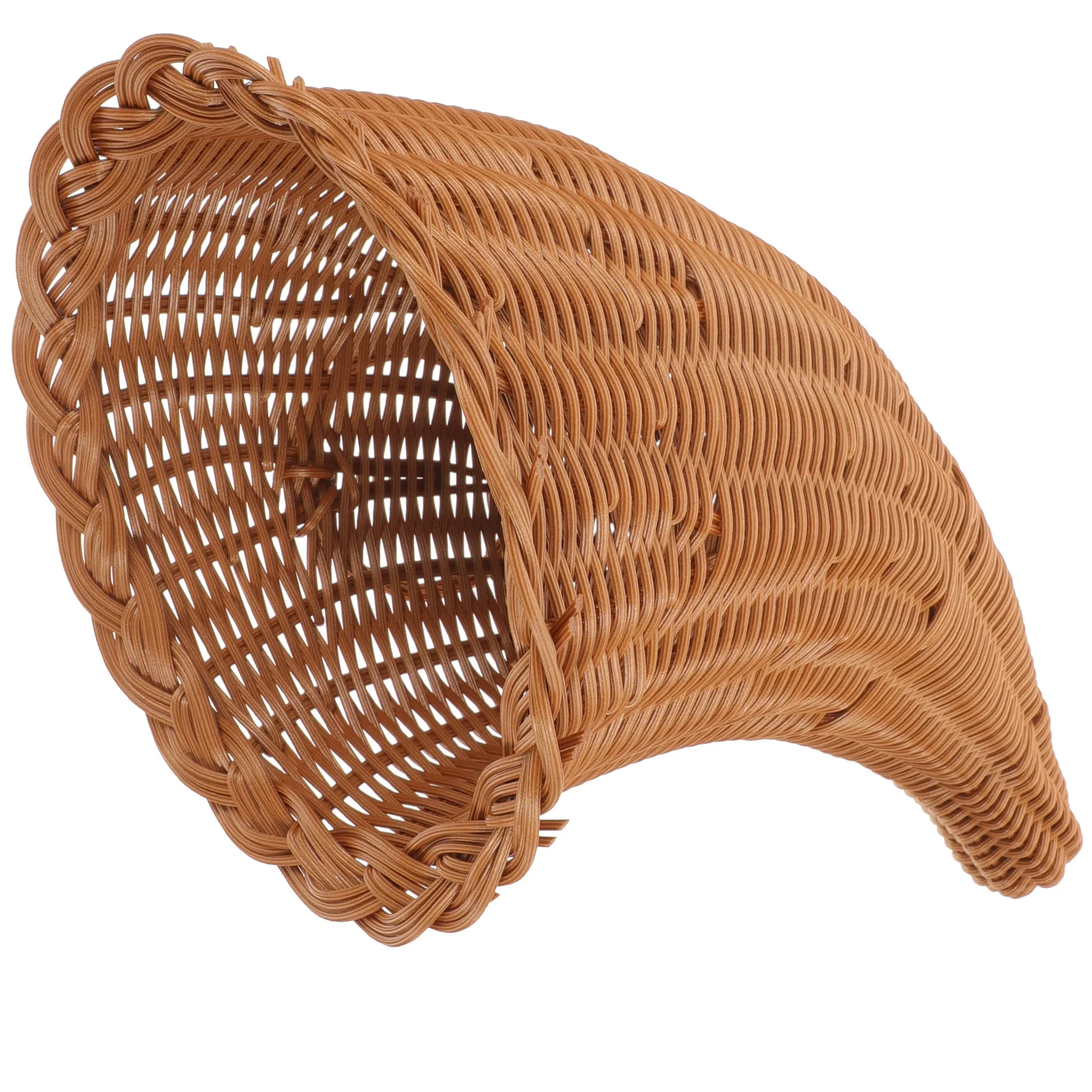 

Woven Basket Decor Basket Decor Multi-Use Daily Use Snacks Basket Fruit Basket Woven Cornucopia Basket For Table Living Room