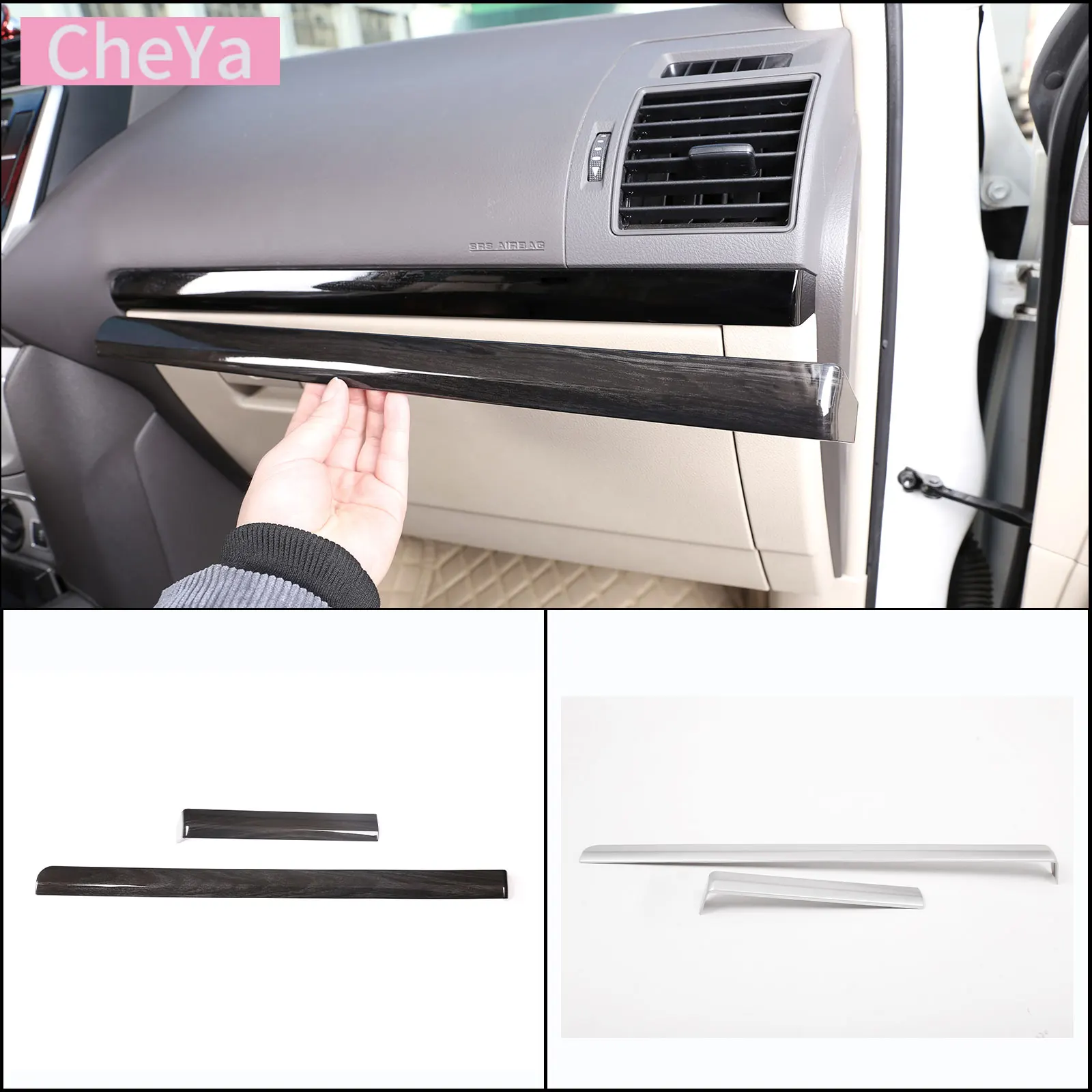 Premium ABS Dashboard Panel Trim Cover - Luxury Interior Decor for Toyota Land Cruiser Prado
