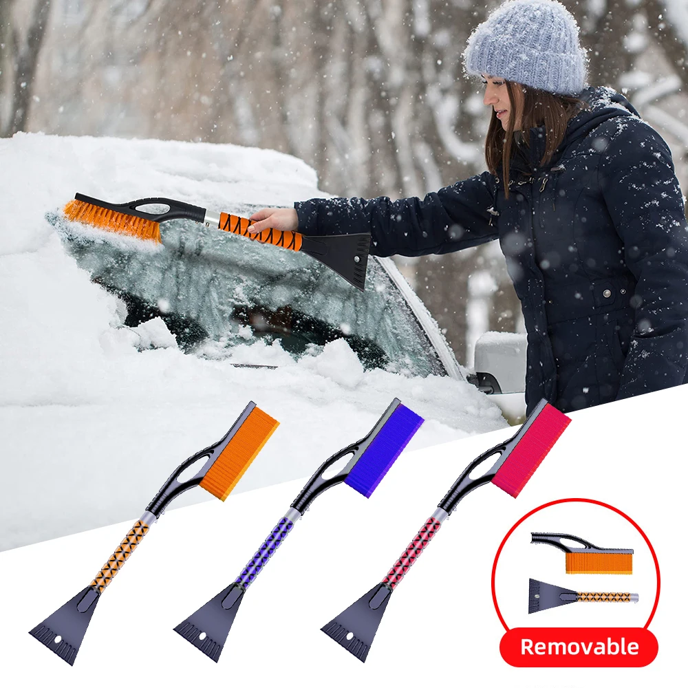 Detachable Car Snow Shovel Winter Ice Scraper Sweeping Brush Window Windshield Cleaning Scraping Removal Tool for Vehicle