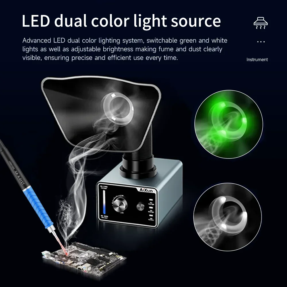 ES02 Strong Suction Efficient Purification Smoking Instrument Soldering Cleaner Fume Extractor Air Cleaner With LED Light