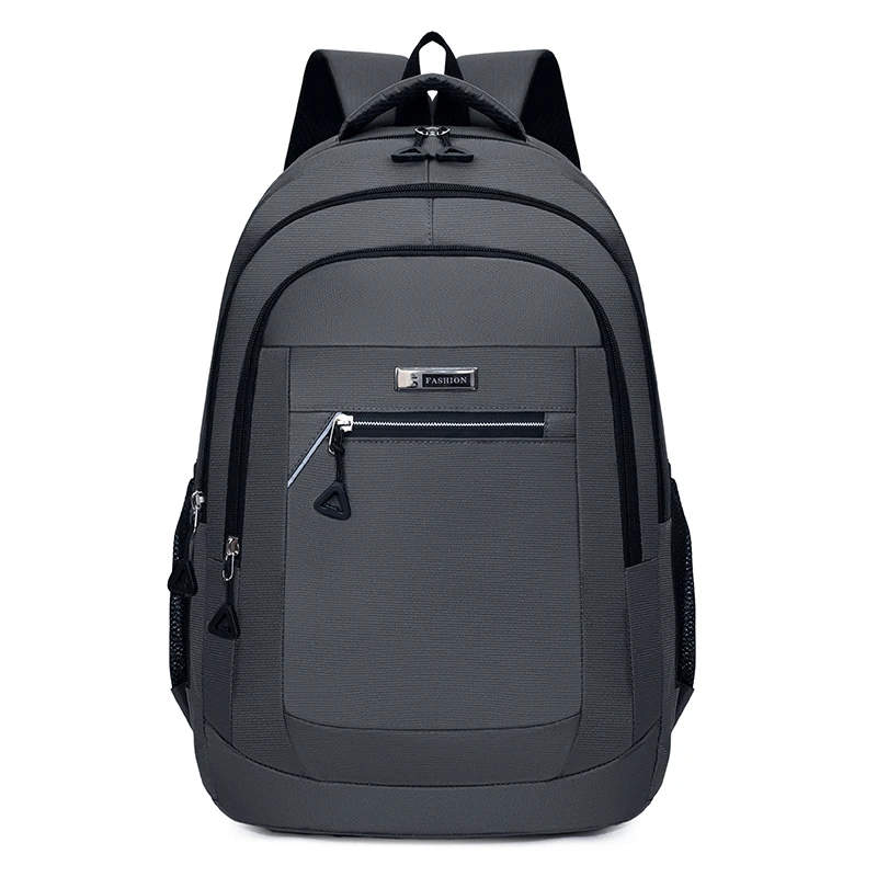 Large-capacity backpack with adjustable shoulder straps, multiple compartments, and durable polyester material, suitable for tra