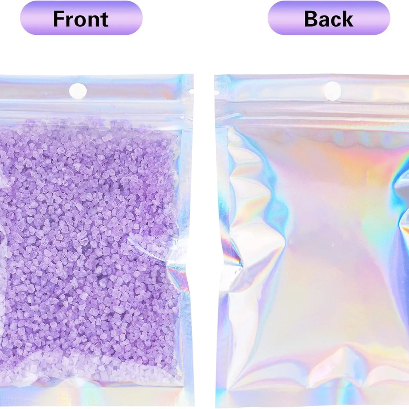 100pcs Reusable Sealable Polyester Film Bags Odor Aluminum Foil Zipper Pouches For Food Eyelashes Candy Bath Divided Turntable 6