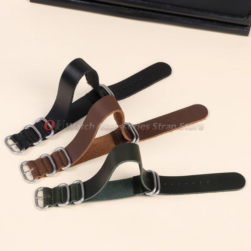 Vintage Genuine Leather Watch Bands - Premium Adjustable Replacement Accessories