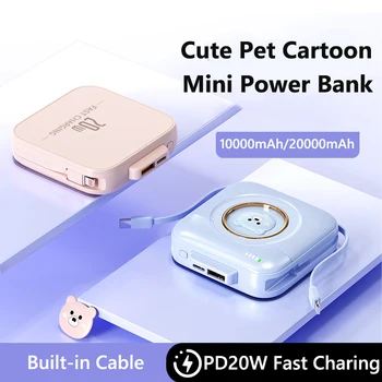 Cute Power Bank 20000mAh PD20W Caricatore portatile a ricarica rapida Powerbank per iPhone Samsung Huawei Xiaomi Batteria di ricambio esterna