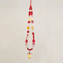 Trendy Red Bead Apple Star Charm: Unique Camera Strap Keychain & Colorful Lanyard Pendant - Other (Phone Charm Strap)