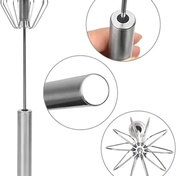4-Speed Manual Mixing Handheld Blender - Battery-Free for Batter Sauce Egg Baby Food Baking Cooking 4