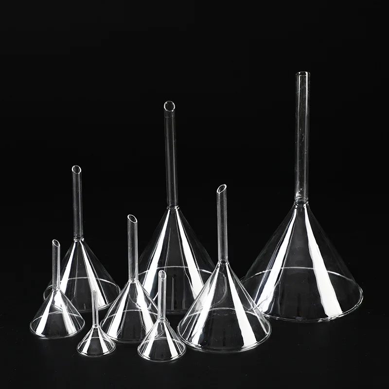 30/40/50/60/75/90/100/120mm Transparent Glass Triangle Funnel Lab Glassware Laboraotry Chemistry Educational Stationery
