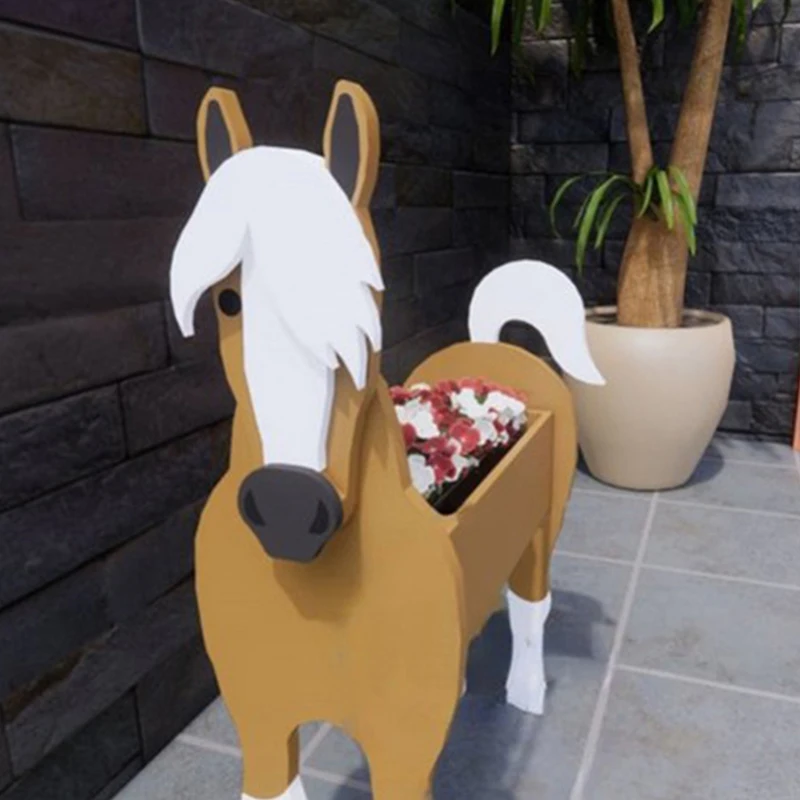 Vasi da fiori da esterno, simpatico vaso per piante per cani, vaso per fiori con animali per vasi da giardino decorativi, fioriere in PVC porta contenitori per piante per esterni/interni, pa
