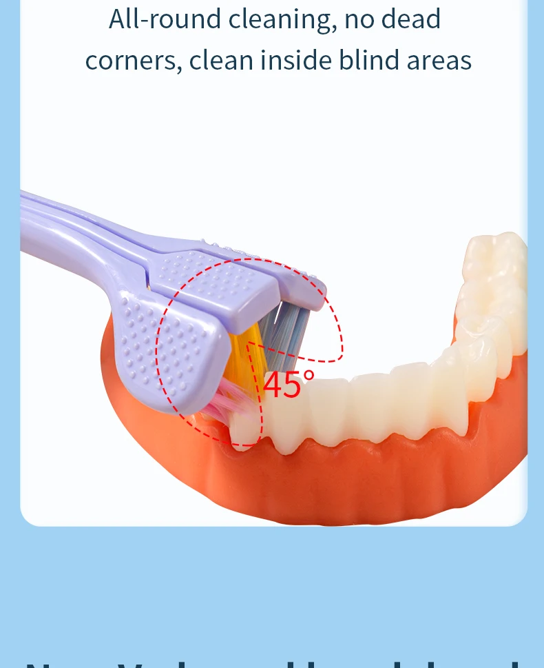 Three Sided Toothbrush Yellow
