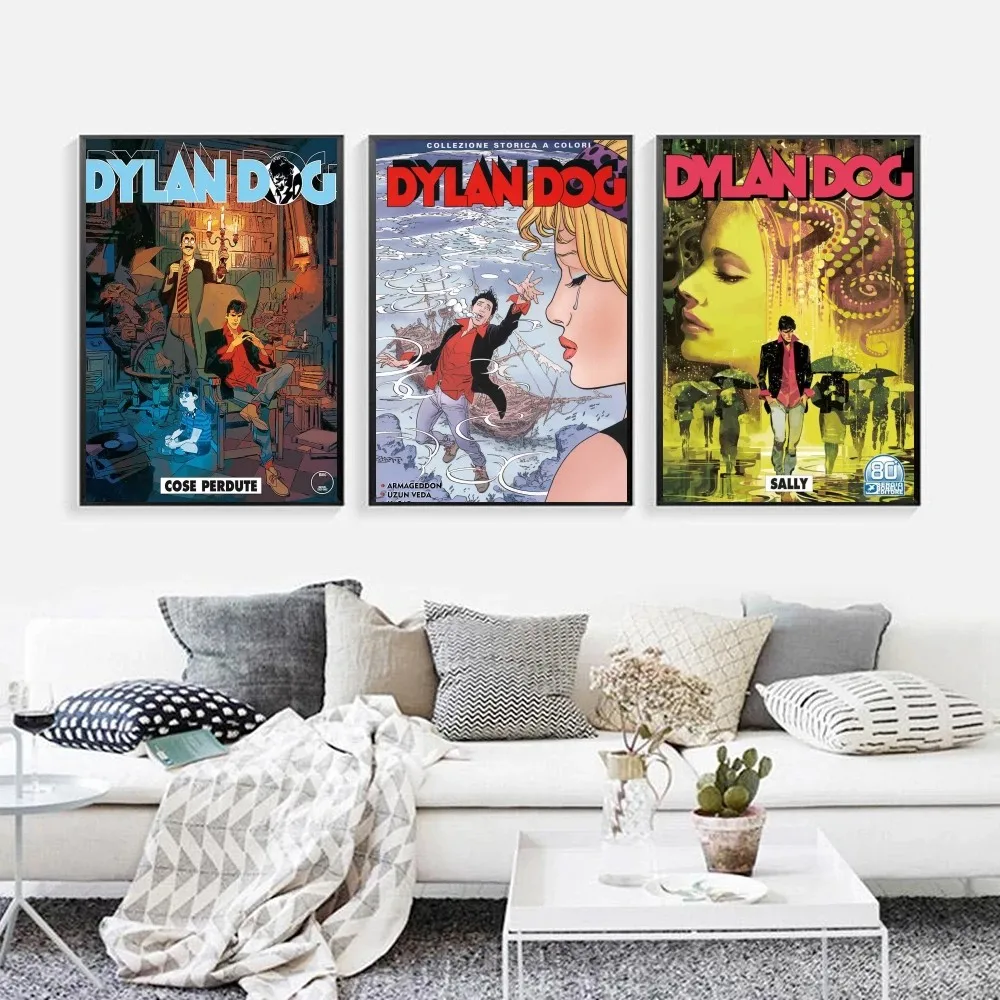 Amine Dylan Dog Poster Kraft Club Bar Paper Vintage Poster Wall Art Painting Camera Da Letto Studio Big Szie Wall Painting Stickers