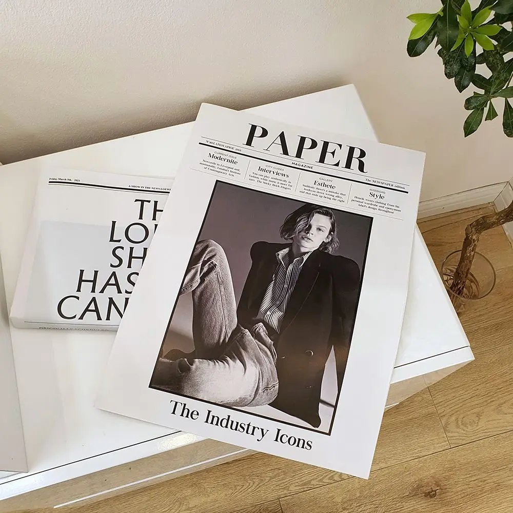 Retro English Newspaper Photo Props Magazine Style Newspaper Photography Background Decoration Props Home Ornament