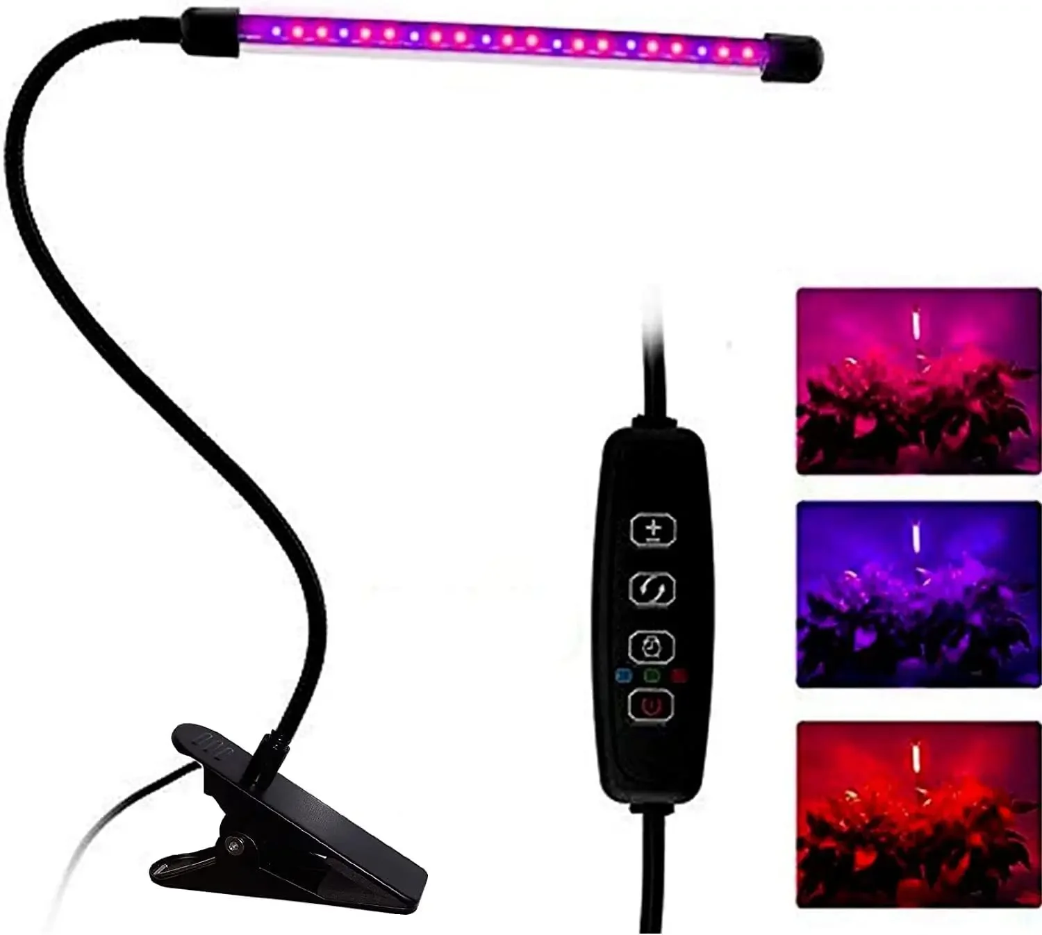 LED Grow Light Bars For Indoor Plants,Dimmable Full Spectrum,3/9/12H Timer,T5 Plant Growing Lights,Clip-On Desk LED Growth Lamp