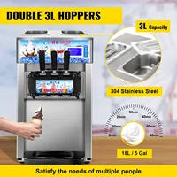VEVOR – Machine à crème glacée commerciale, yaourtière à 3 saveurs, nettoyage en un clic, 18L/H, écran LCD, nouvelle machine à crème glacée molle pour la maison 4