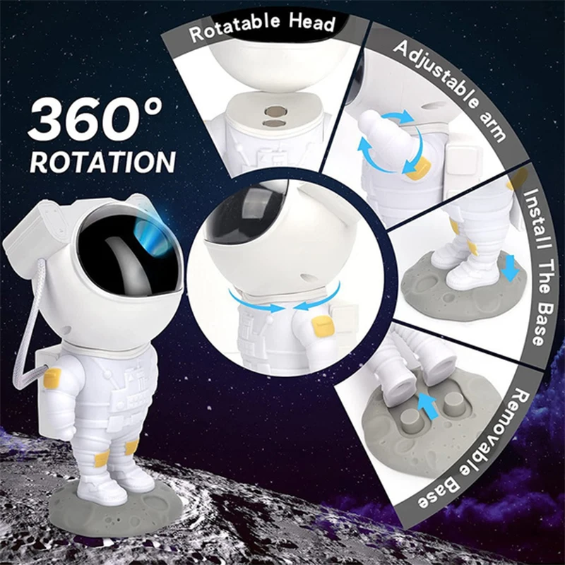 Astronaut Projector for Kids Bedroom Night Light Projector Starry Galaxy Star Night Lights Projection Toys