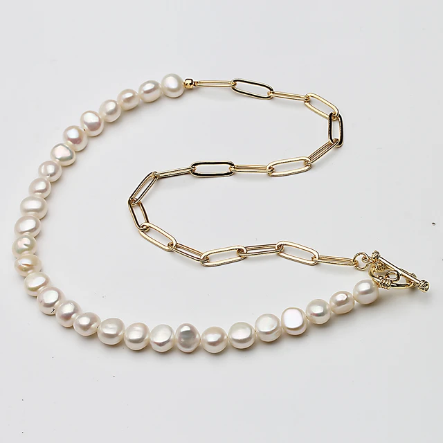 By Anthropologie Half Pearl Necklace | The Summit at Fritz Farm
