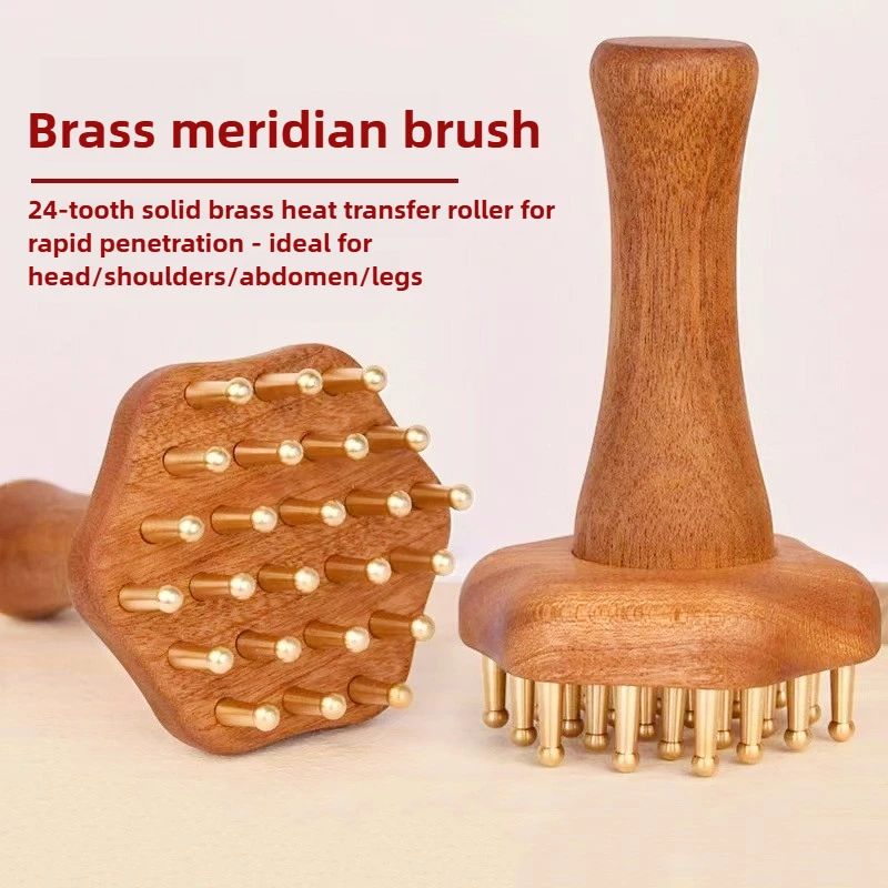 Brass Gua Sha Massage Tool for Deep Tissue Massage Lymphatic Drainage Muscle Pain Relief Head Neck Leg Body Meridian Therapy