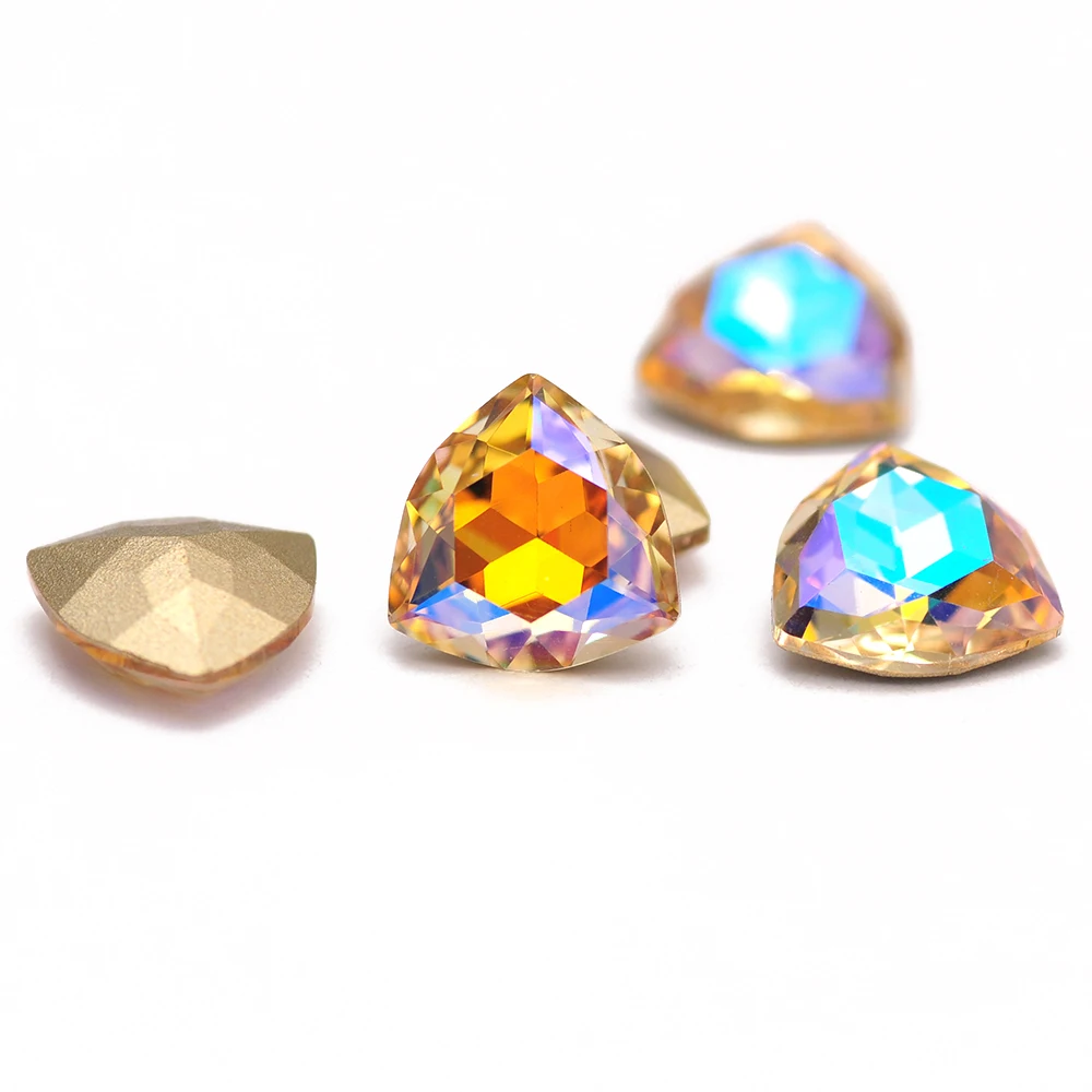 CTPA3bI 새로운 5A 품질 Trilliant 5PCS 느슨한 다이아몬드 Strass 12mm Pointback 접착제 옷 유리 네일 라인 석 장식 구슬에